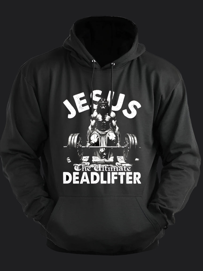 Jesus The Ultimate Deadlifter BombApe Gym Hoodie