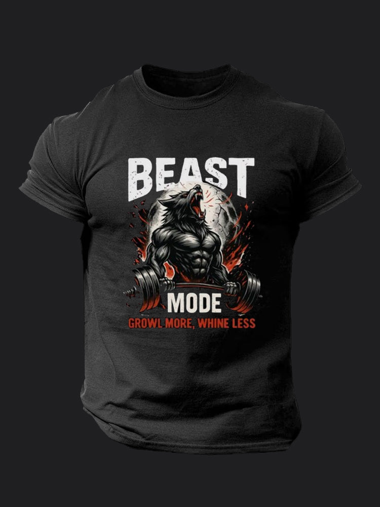 Beast Mode Wolf Powerlifting BombApe Gym T-shirt