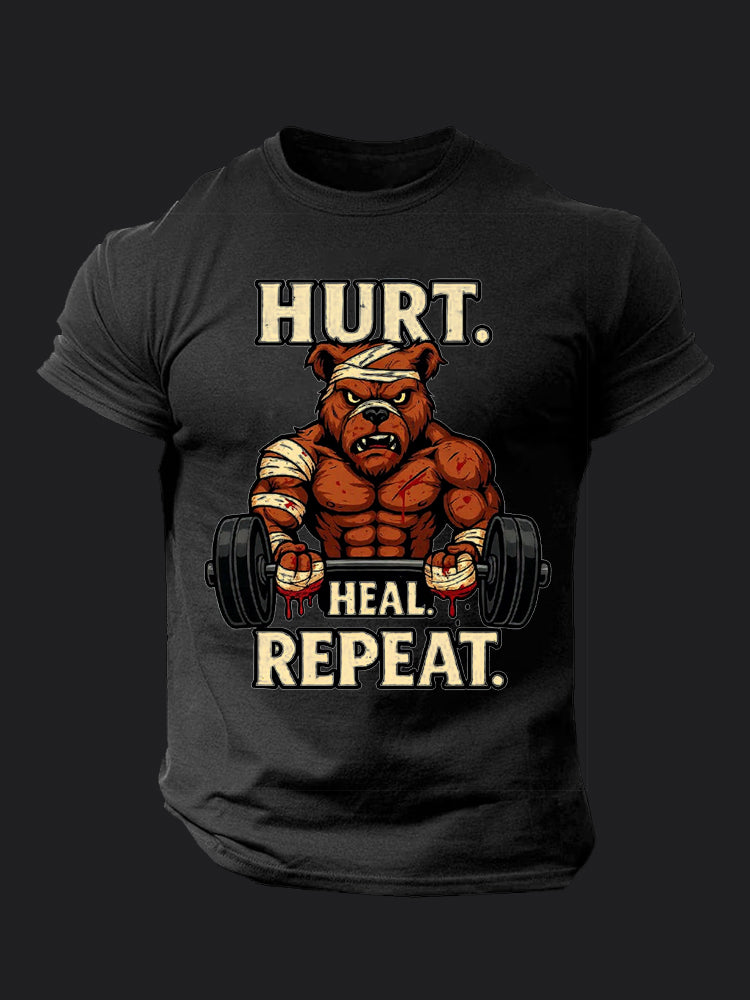 Hurt Heal Repeat BombApe Gym T-shirt