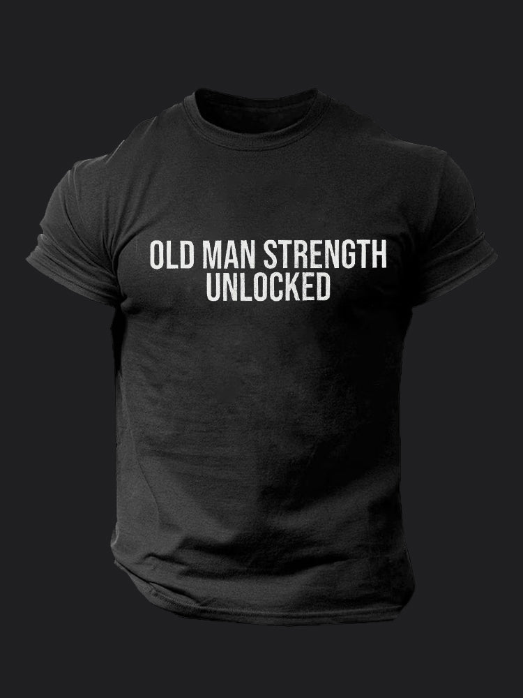 Old Man Strength Unlocked BombApe Gym T-shirt