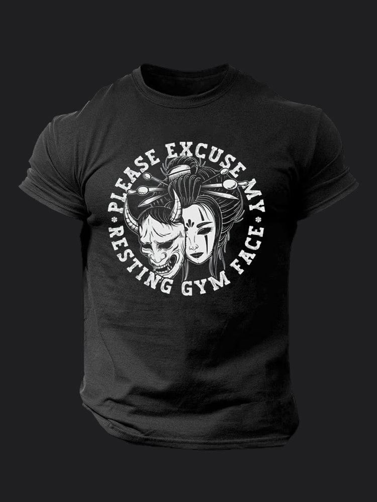 Please Excuse My Resting Gym Face BombApe Gym T-shirt