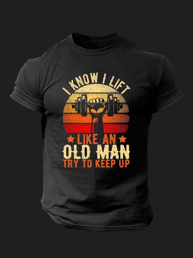 I Know I Lift Like An Old Man BombApe Gym T-shirt