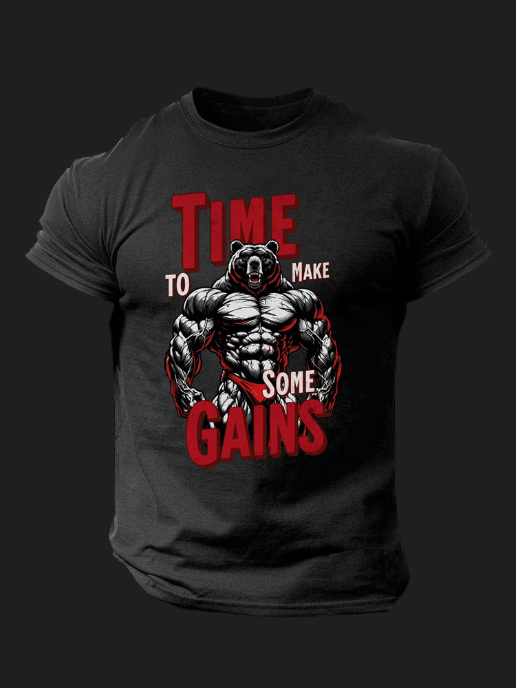 Time to Make Some Gains BombApe Gym T-shirt