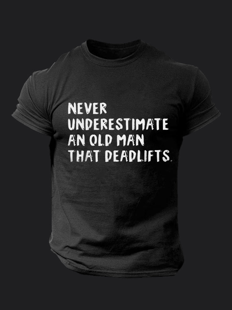 Never Underestimate An Old Man BombApe Gym T-shirt