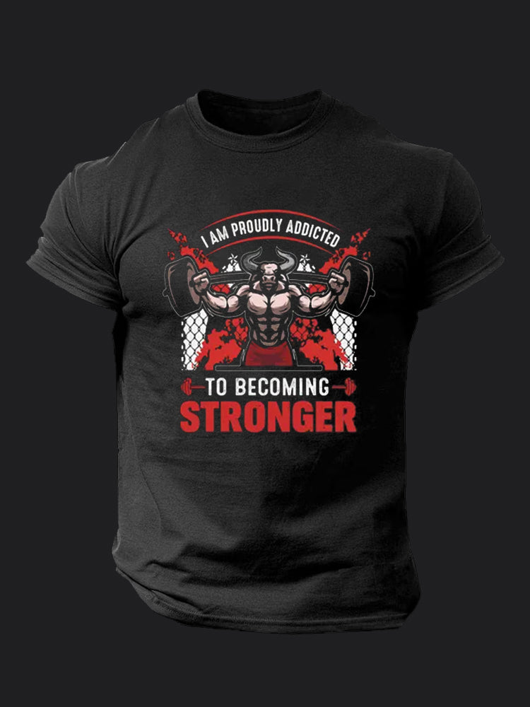 Addicted to Becoming Stronger BombApe Gym T-shirt