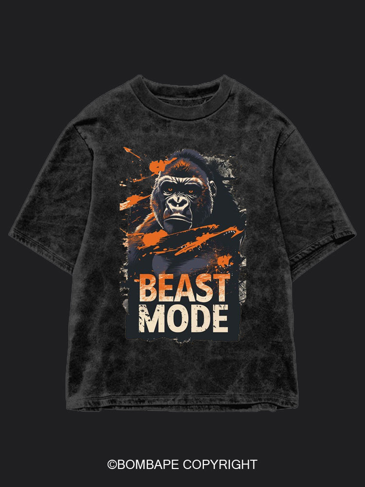 Gorilla Beast Mode BombApe Washed Gym T-shirt