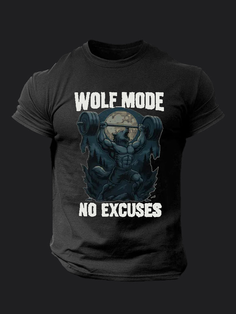Wolf Mode No Excuses BombApe Gym T-shirt