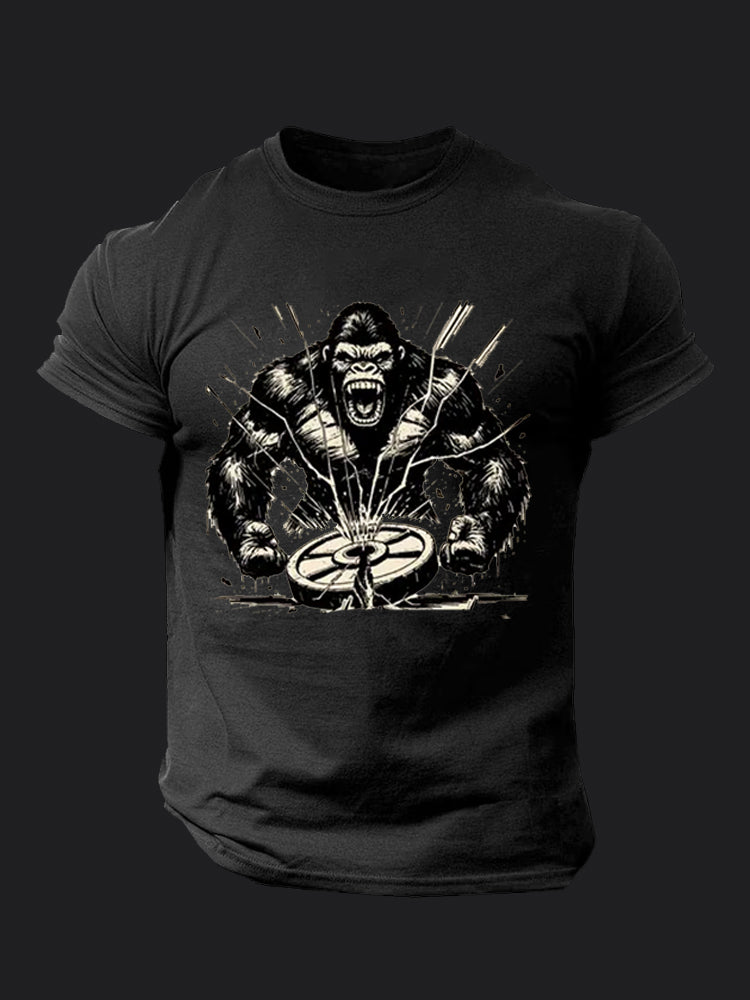 Gorilla Smashing Weight BombApe Gym T-shirt