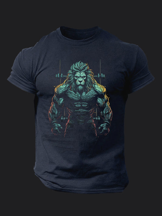 Muscular Lion BombApe GymT-shirt