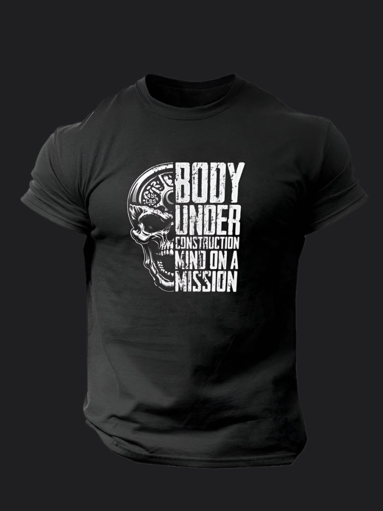 BODY UNDER CONSTRUCTION MIND ON A MISSION GymT-shirt