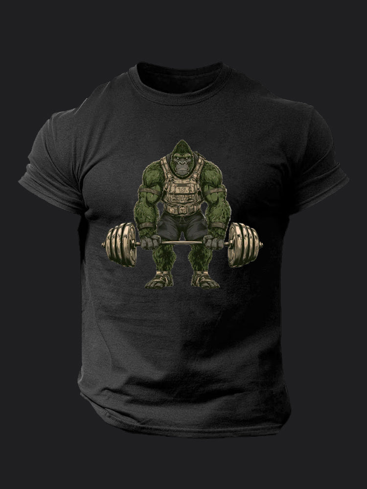 Gorilla Soldier BombApe Gym T-shirt