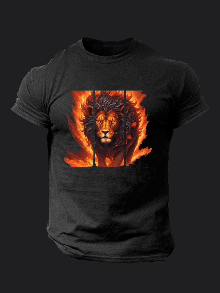 Lion Fire BombApe Gym T-shirt