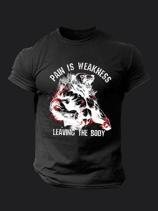 Pain is The Weakness Leaving The Body BombApe Gym T-shirt