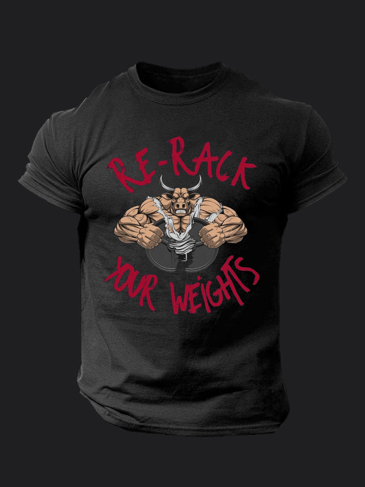 Re-Rack Your Weights BombApe Gym T-shirt
