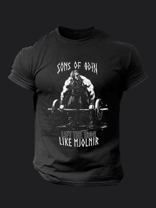 Lift The Iron Like Mjolnir  BombApe Gym T-shirt