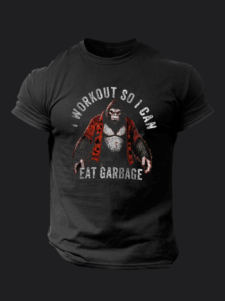 I Workout So I Can Eat Garbage BombApe Gym T-shirt