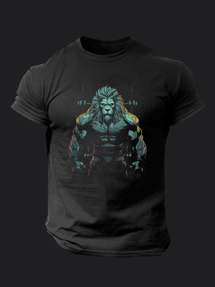 Muscular Lion BombApe GymT-shirt