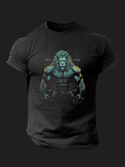 Muscular Lion BombApe GymT-shirt
