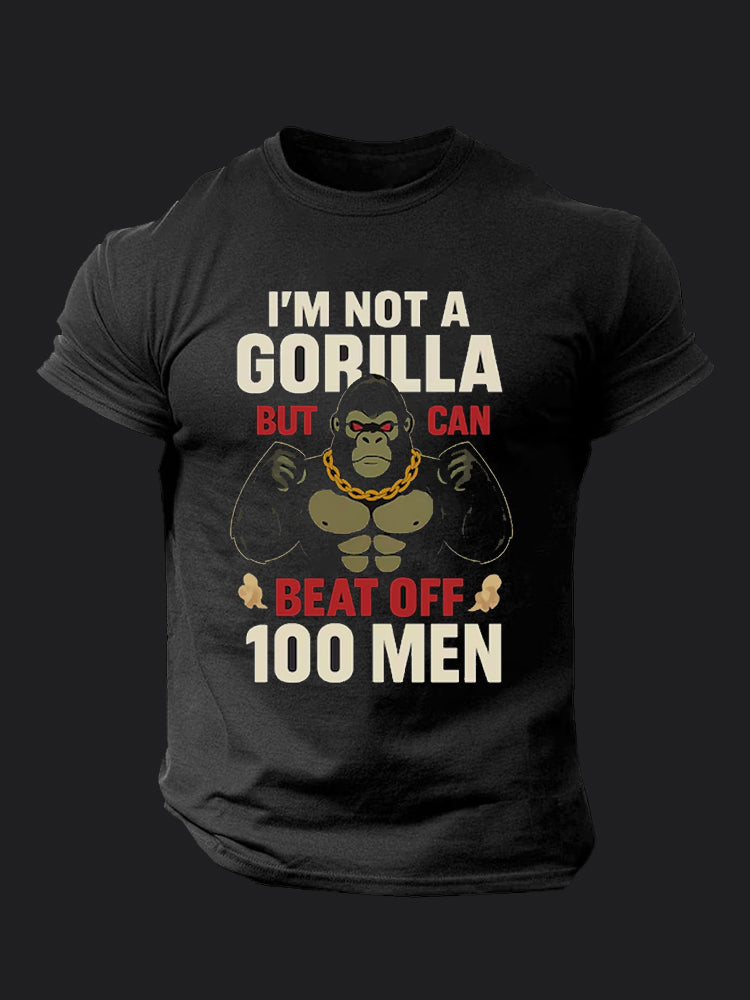 I Can Beat Off 100 Men BombApe Gym T-shirt