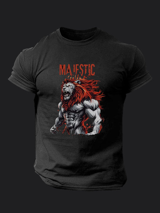 Majestic Gains Lion BombApe GymT-shirt