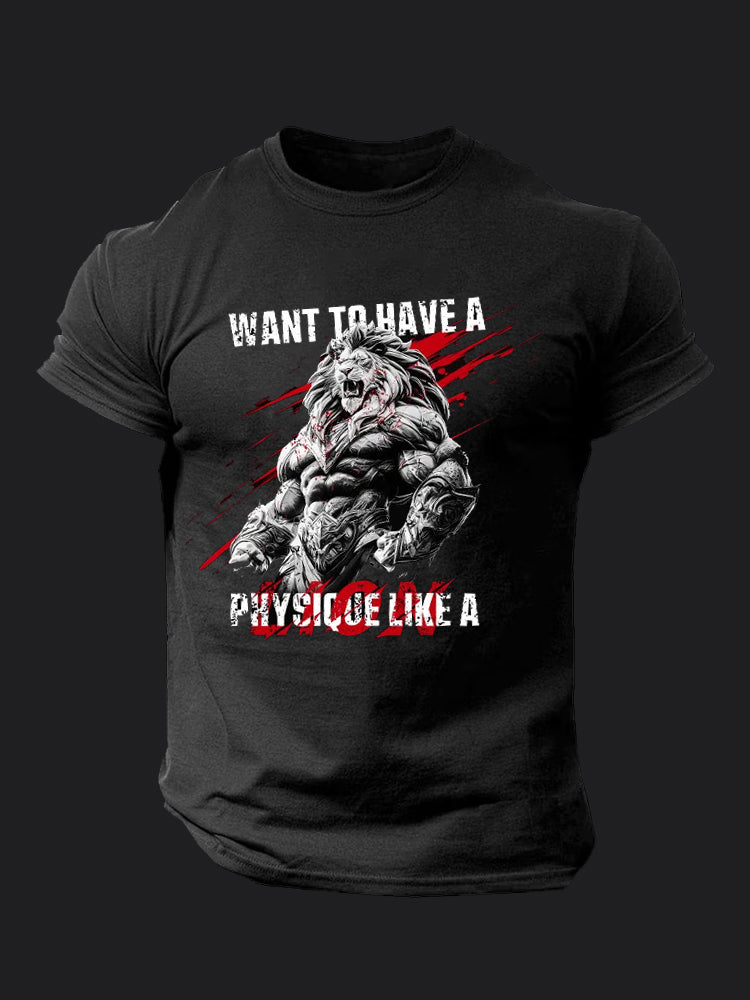 Want To Have a Physique Like a Lion BombApe Gym T-shirt