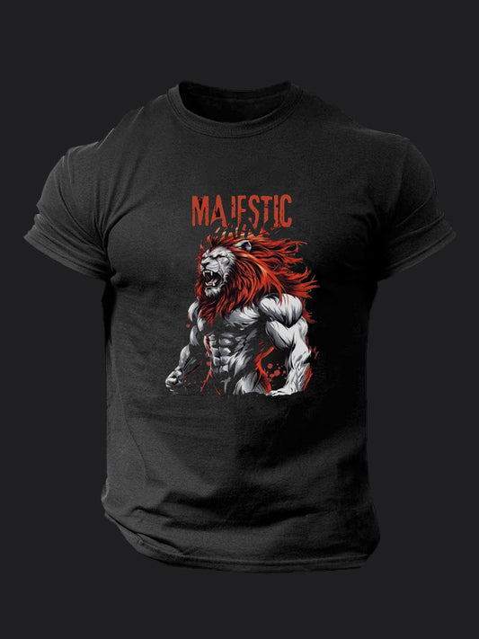 Majestic Gains Lion BombApe Gym T-shirt