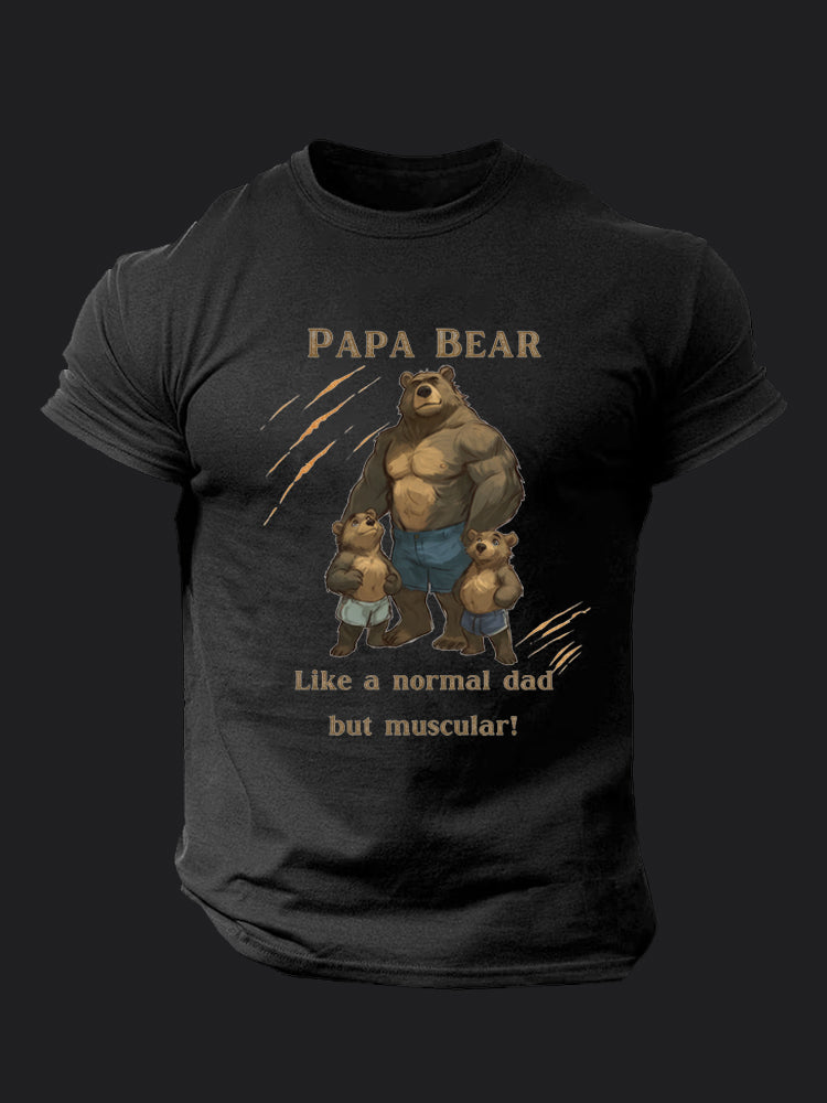 Muscular Papa Bear BombApe Gym T-shirt