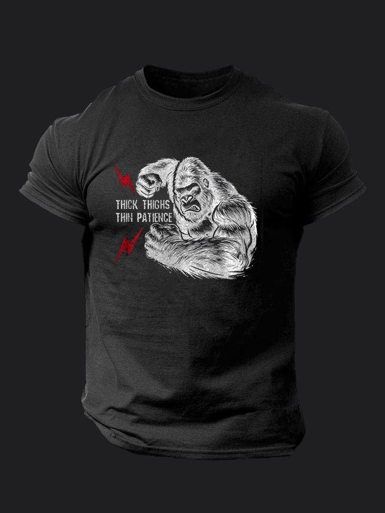 Thick Thighs Thin Patience BombApe Gym T-shirt