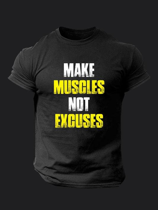 Make Muslces Not Excuses BombApe Gym T-shirt