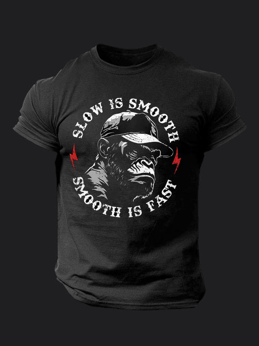 Slow is Smooth Smooth is Fast BombApe Gym T-shirt