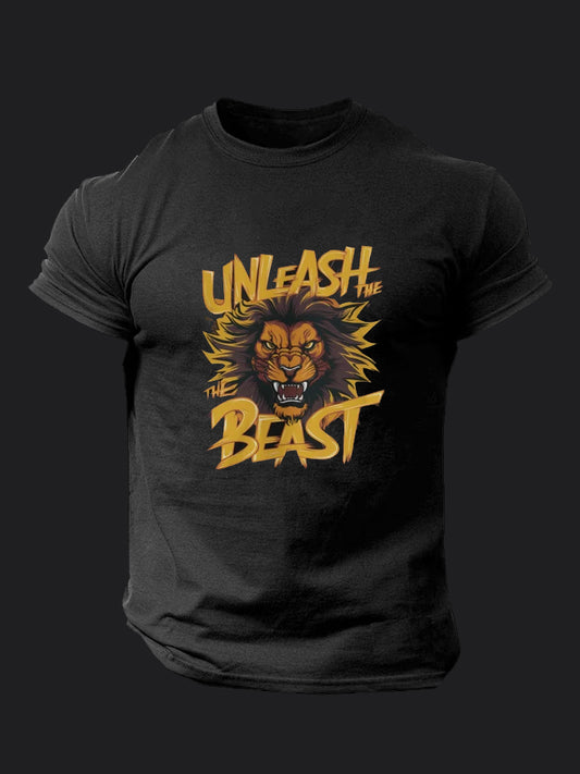 Unleash the Beast Lion BombApe Gym T-shirt