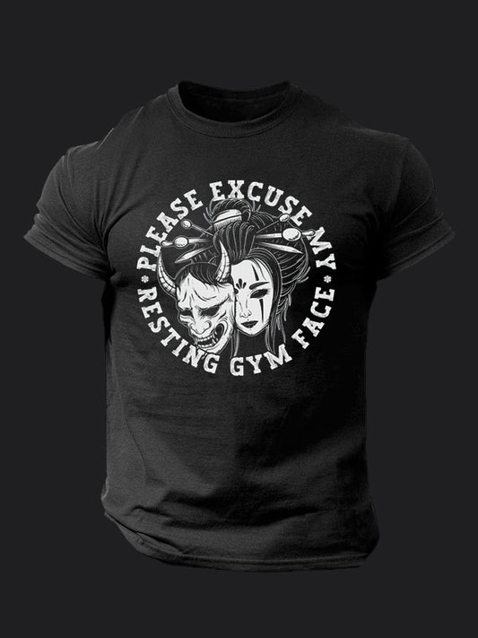 Please Excuse My Resting Gym Face BombApe Gym T-shirt