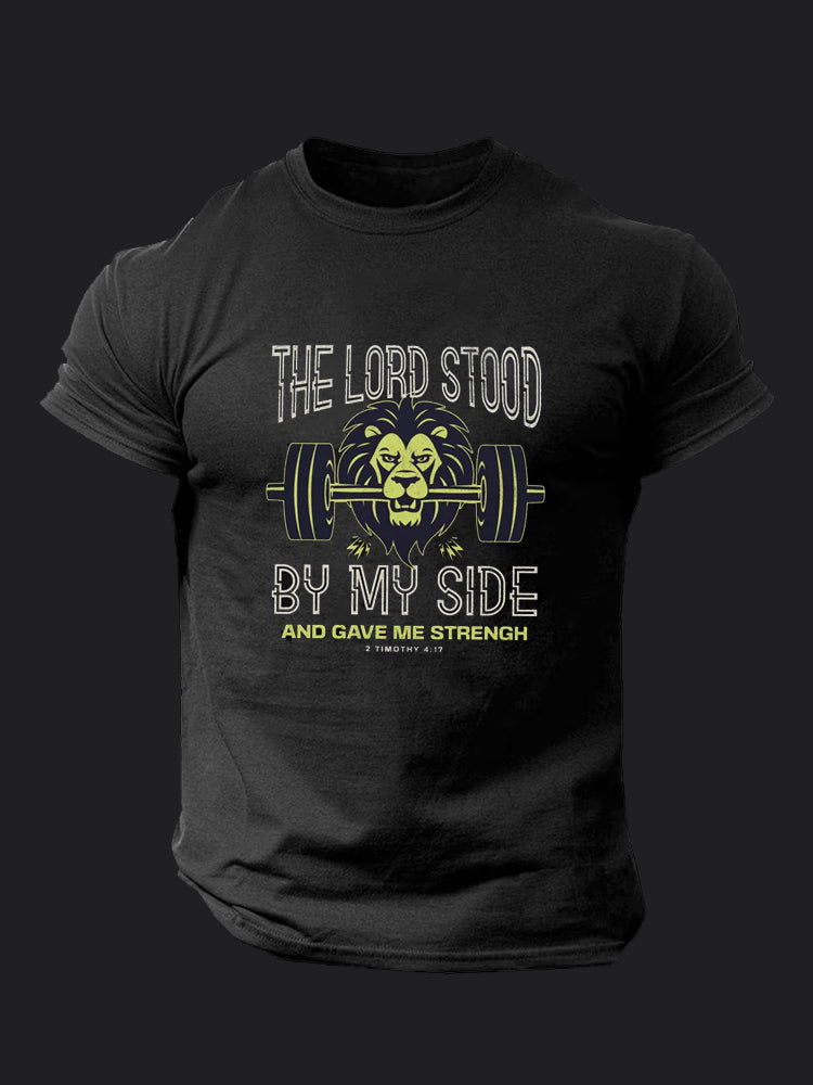 The Lord Stood By Me And Gave Me Strength BombApe Gym T-shirt
