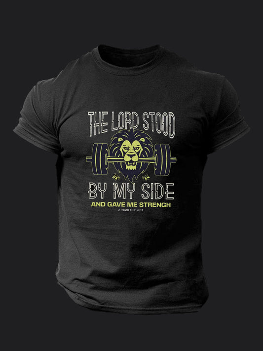 The Lord Stood By Me And Gave Me Strength BombApe Gym T-shirt