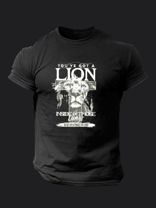 Lion Jesus Praise Lord BombApe Gym T-shirt