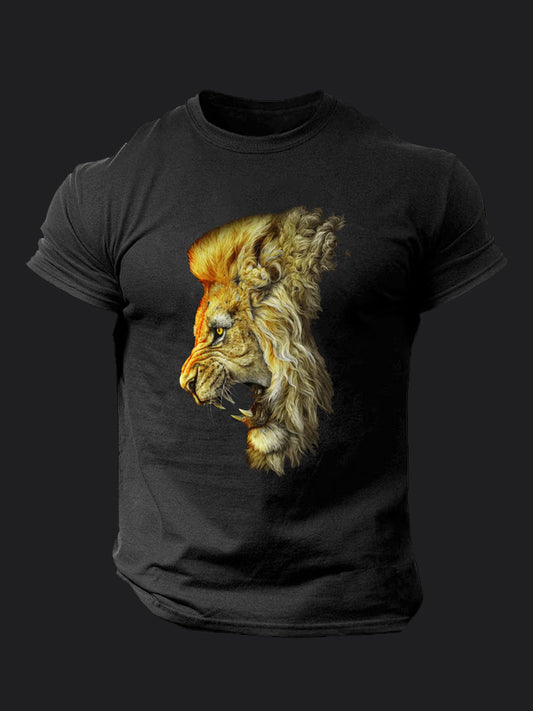 Lion Roaring Nature Beauty BombApe Gym T-shirt
