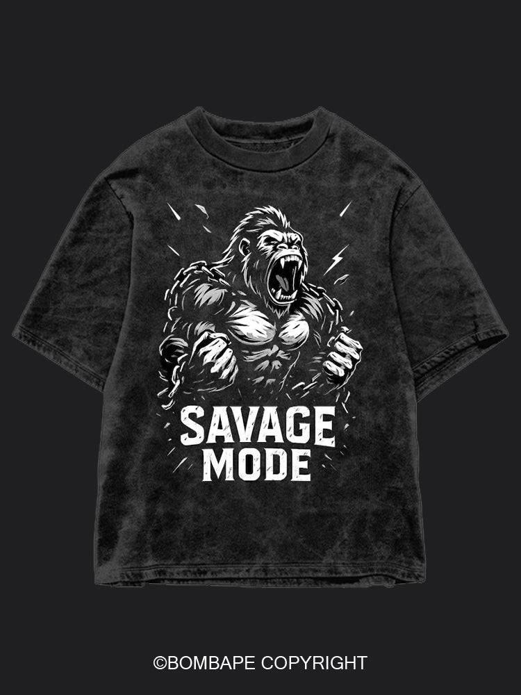 Savage Mode BombApe Washed Gym T-shirt