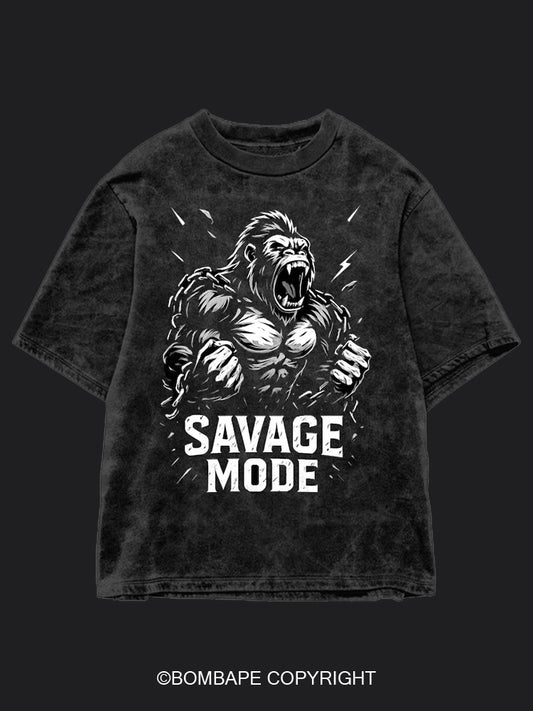 Savage Mode BombApe Washed Gym T-shirt