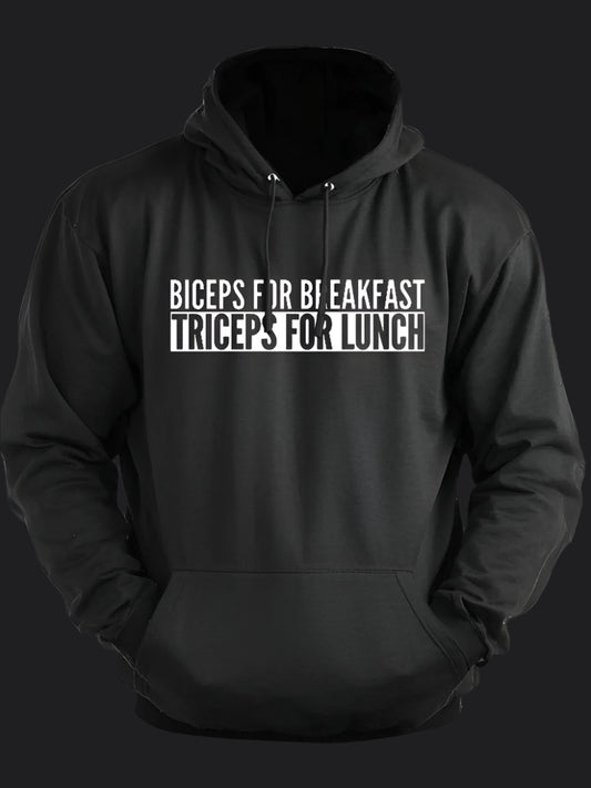 Biceps For Breakfast Triceps For Lunch BombApe Gym Hoodie