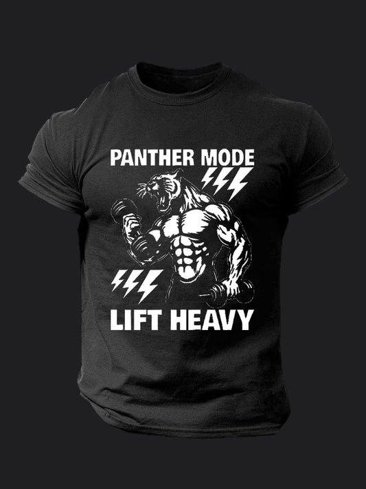 Panther Mode Lift Heavy BombApe Gym T-shirt