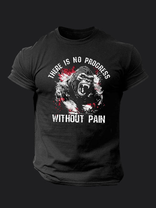 There is No Progress Without Pain BombApe Gym T-shirt