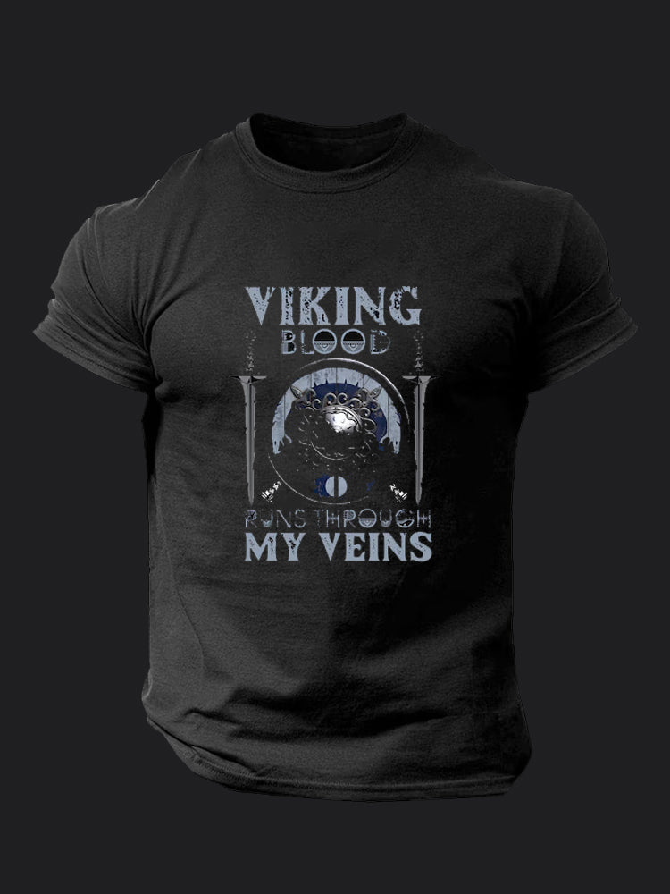 Viking Blood Runs Through My Veins BombApe Gym T-shirt