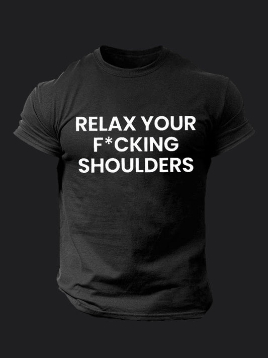 Relax Your F*cking Shoulders BombApe Gym T-shirt