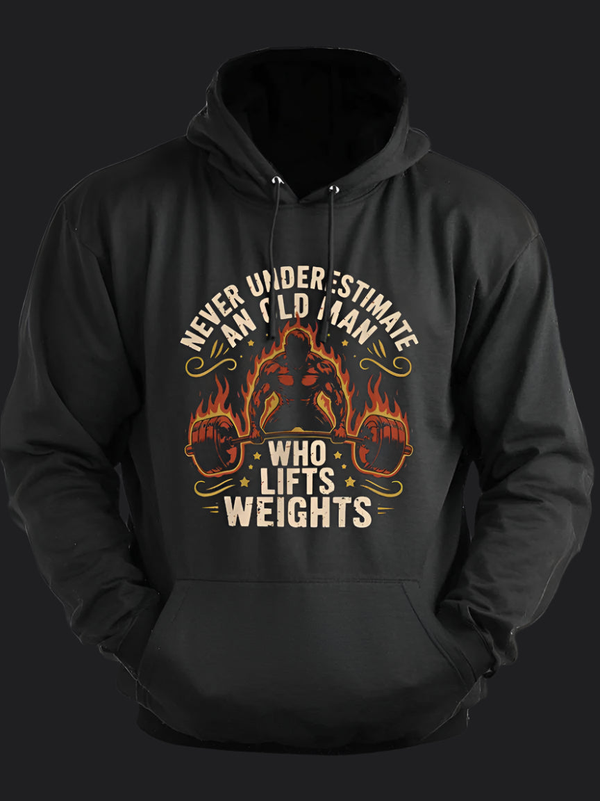 An Old Man Who Lifts Weights BombApe Gym Hoodie