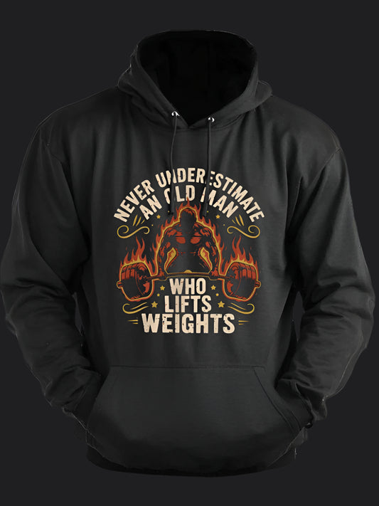 An Old Man Who Lifts Weights BombApe Gym Hoodie