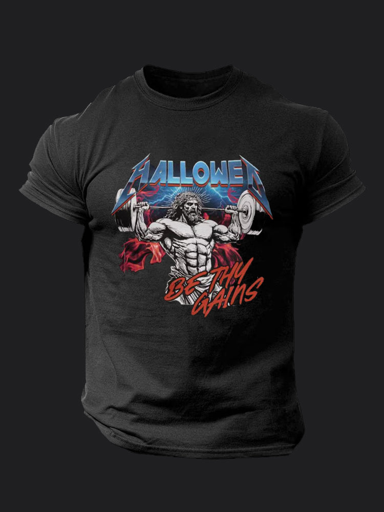 Hallowed Be Thy Gains BombApe GymT-shirt