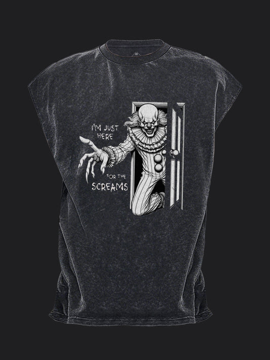 Just Here For The Screams BombApe Cut Off Tank