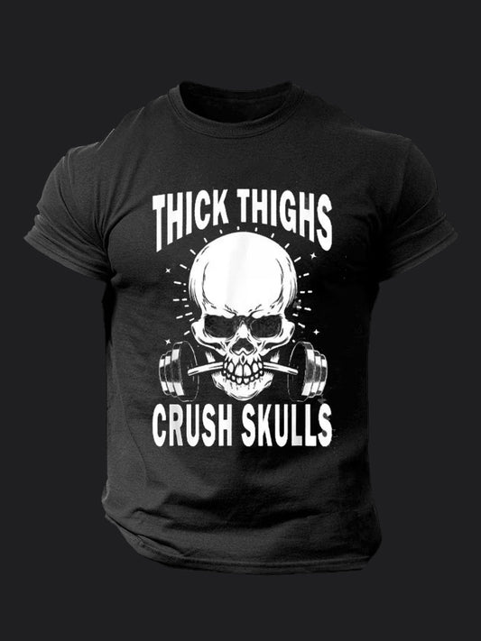 Thick Thighs Crush Skulls BombApe Gym T-shirt