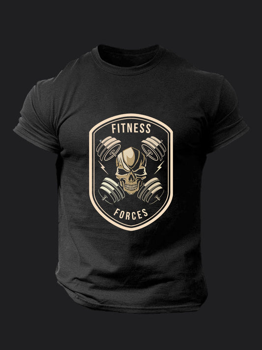 fitness forces Skull Gym BombApe GymT-shirt
