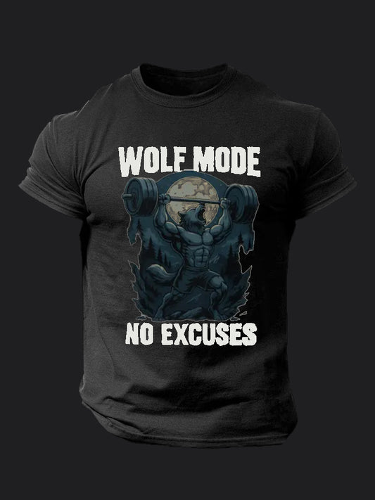 Wolf Mode No Excuses BombApe Gym T-shirt